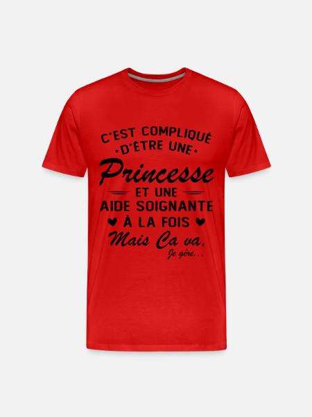 Princesse et Aide-soignante - T-shirt bio Premium Homme - rouge