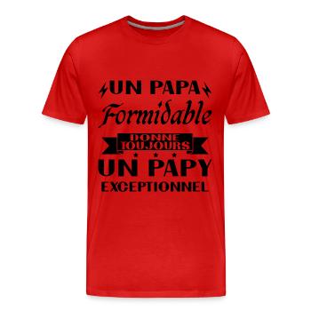 Terrific Dad Always Gives Exceptional Grandpa - Men's Premium Organic T-Shirt - red - Front - Damien (186cm)