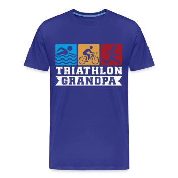 Triathlon Opa Triathleten Triathlet Geschenk - Männer Premium Bio T-Shirt - Königsblau - Vorne - Damien (186cm)