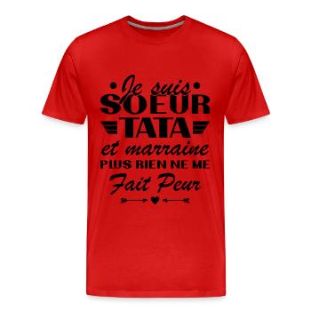 Sister Tata and Godmother - Men's Premium Organic T-Shirt - red - Front - Damien (186cm)