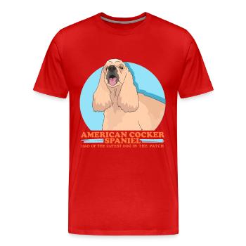 American Cocker Spaniel papa chiens cadeau - T-shirt bio Premium Homme - rouge - Devant - Damien (186cm)