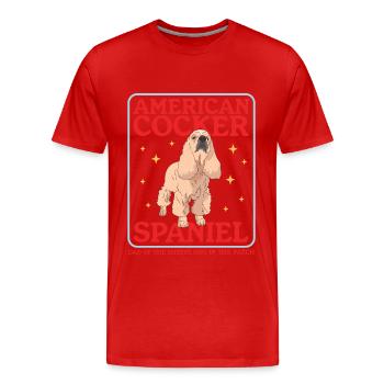 American Cocker Spaniel papa chien cadeau - T-shirt bio Premium Homme - rouge - Devant - Damien (186cm)