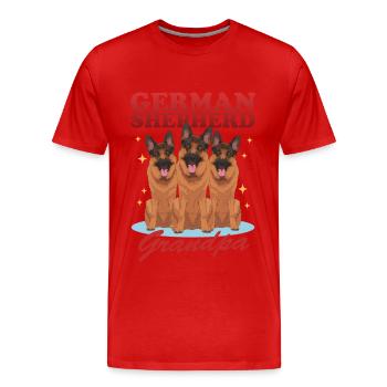 Bergers allemands grand-père berger allemand cadeau - T-shirt bio Premium Homme - rouge - Devant - Damien (186cm)