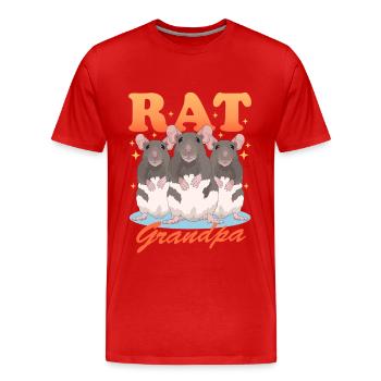 Rats Grandpa Rat Owner Cute Rat Gift - Men's Premium Organic T-Shirt - red - Front - Damien (186cm)