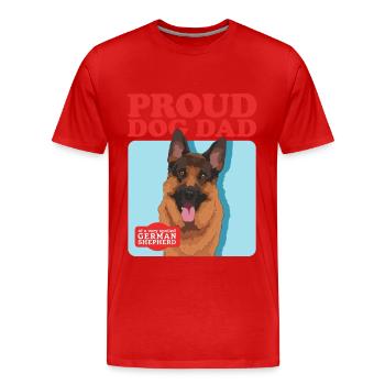 German Shepherd Dad German Shepherd Gift - Men's Premium Organic T-Shirt - red - Front - Damien (186cm)
