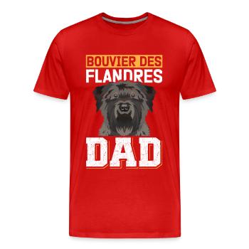 Bouvier des Flandres Dad Vlaamse Koehond cadeau - T-shirt bio Premium Homme - rouge - Devant - Damien (186cm)