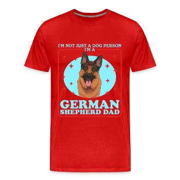 German Shepherd Dad German Shepherd Gift - Men's Premium Organic T-Shirt - red - Front - Damien (186cm)