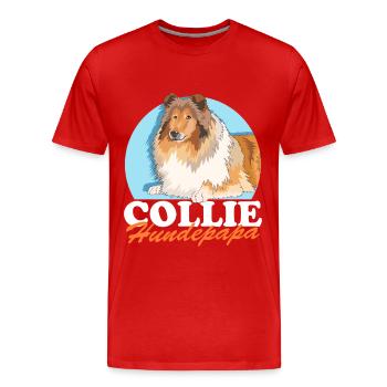 Collie Hundpapa Langhaarcollie Hund Geschenk - Männer Premium Bio T-Shirt - Rot - Vorne - Damien (186cm)