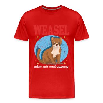 Souris Belette Belette Hermännchen Cadeau - T-shirt bio Premium Homme - rouge - Devant - Damien (186cm)