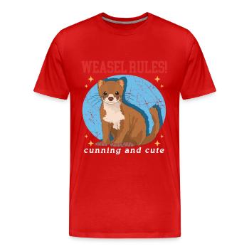 Belette souris belette Hermännchen cadeau - T-shirt bio Premium Homme - rouge - Devant - Damien (186cm)