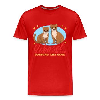 Weasel Mouse Weasel Dwarf Weasel Gift - Men's Premium Organic T-Shirt - red - Front - Damien (186cm)