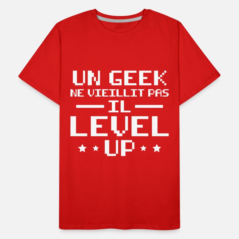 A geek doesn't get old he level up Men's Premium Organic T-Shirt