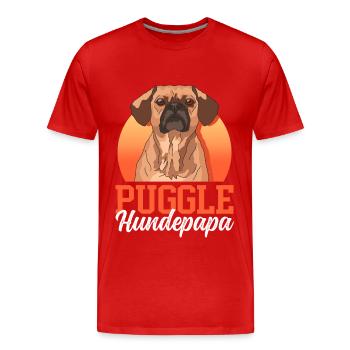 Puggle Dog Dad Dog Owner Gift - Men's Premium Organic T-Shirt - red - Front - Damien (186cm)