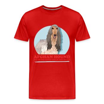 Afghan Hound Dad Dog Owner Gift - Men's Premium Organic T-Shirt - red - Front - Damien (186cm)