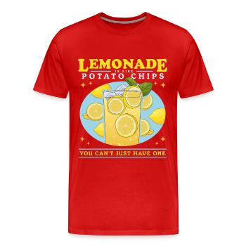 Limonade effervescente citron limonade cadeau - T-shirt bio Premium Homme - rouge - Devant - Damien (186cm)