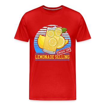 Lemonade Shower | Lemon Lemonade Gift - Men's Premium Organic T-Shirt - red - Front - Damien (186cm)