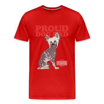 Chinese Crested Dad Crested Dogs Gift - Men's Premium Organic T-Shirt - red - Front - Damien (186cm)