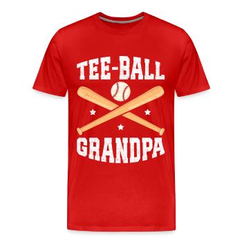 Tee Ball Grandpa Teeball Tee-Ball T-Ball Geschenk - Männer Premium Bio T-Shirt - Rot - Vorne - Damien (186cm)