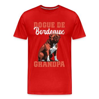 Bordeauxdogge Opa Bordeaux Dogge Hunde Geschenk - Männer Premium Bio T-Shirt - Rot - Vorne - Damien (186cm)