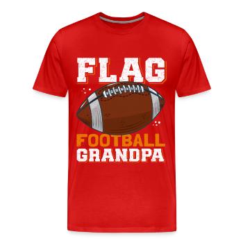 Flag Football Grandpa Player Footballer Gift - Men's Premium Organic T-Shirt - red - Front - Damien (186cm)