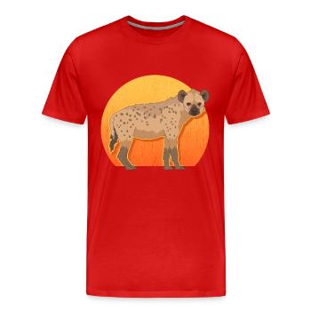 Hyène Hyène Cadeau Hyène Tachetée - T-shirt bio Premium Homme - rouge - Devant - Damien (186cm)