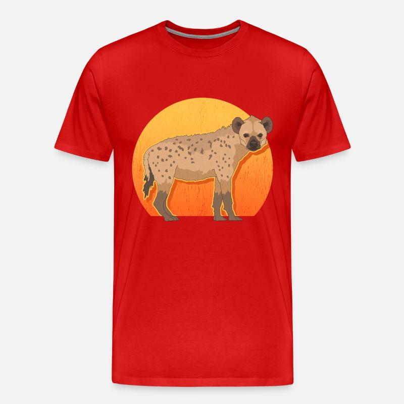 Hyäne Hyänen Tüpfelhyäne Geschenk - Männer Premium Bio T-Shirt - Rot