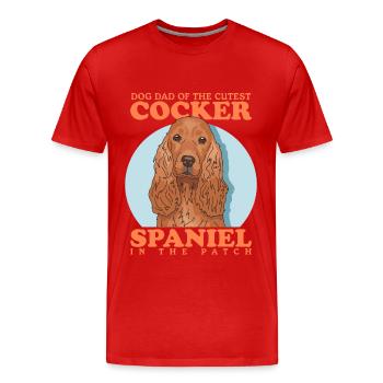 Cocker Spaniel Dad Cocker Spaniel Gift - T-shirt bio Premium Homme - rouge - Devant - Damien (186cm)