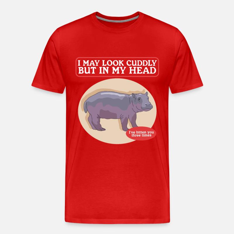 Nilpferd Baby Nilpferde Flusspferde Geschenk - Männer Premium Bio T-Shirt - Rot