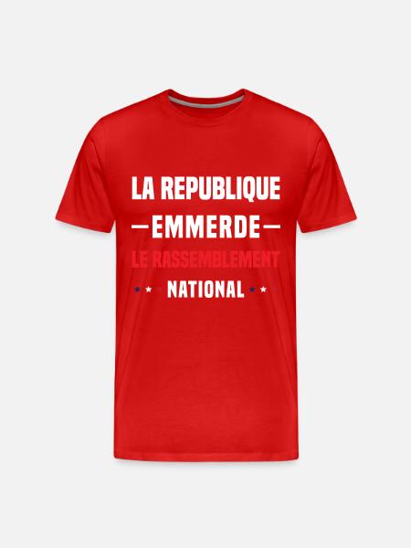 Republikken knepper National Rally - Herre Premium T-shirt økologisk - rød