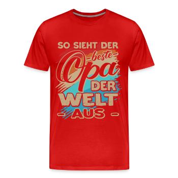 So sieht der beste Opa der Welt aus - Männer Premium Bio T-Shirt - Rot - Vorne - Damien (186cm)