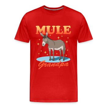Mule Grandpa Mule Muli Mule Gift - Men's Premium Organic T-Shirt - red - Front - Damien (186cm)