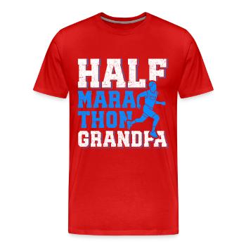Demi-marathon Grand-père Cadeau de demi-marathon - T-shirt bio Premium Homme - rouge - Devant - Damien (186cm)
