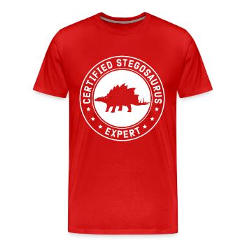 Cadeau Stegosaurus Dino - T-shirt bio Premium Homme - rouge - Devant - Damien (186cm)