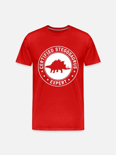 Stegosaurus Dino Gift - Men's Premium Organic T-Shirt - red