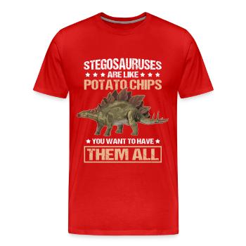 Cadeau de dinosaure Stegosaurus Dinos - T-shirt bio Premium Homme - rouge - Devant - Damien (186cm)