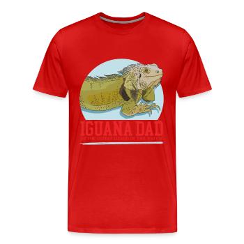 Iguane papa lézard Iguanes cadeau - T-shirt bio Premium Homme - rouge - Devant - Damien (186cm)