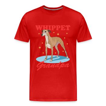Whippet Opa Englischer Windhund Geschenk - Männer Premium Bio T-Shirt - Rot - Vorne - Damien (186cm)