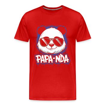 Papanda | Vatertag Bester Papa | Papa Panda - Männer Premium Bio T-Shirt - Rot - Vorne - Damien (186cm)