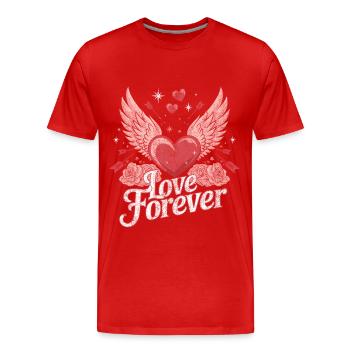 Love Forever – Romantisches Valentinstag Design - Männer Premium Bio T-Shirt - Rot - Vorne - Damien (186cm)