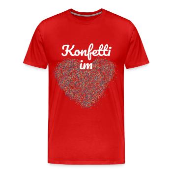 Konfetti im Herz - Männer Premium Bio T-Shirt - Rot - Vorne - Damien (186cm)