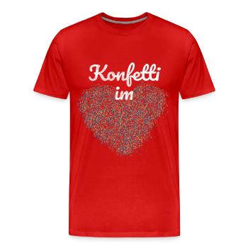 Konfetti im Herz - Männer Premium Bio T-Shirt - Rot - Vorne - Damien (186cm)