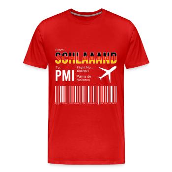 Mallorca boarding pass - Men's Premium Organic T-Shirt - red - Front - Damien (186cm)