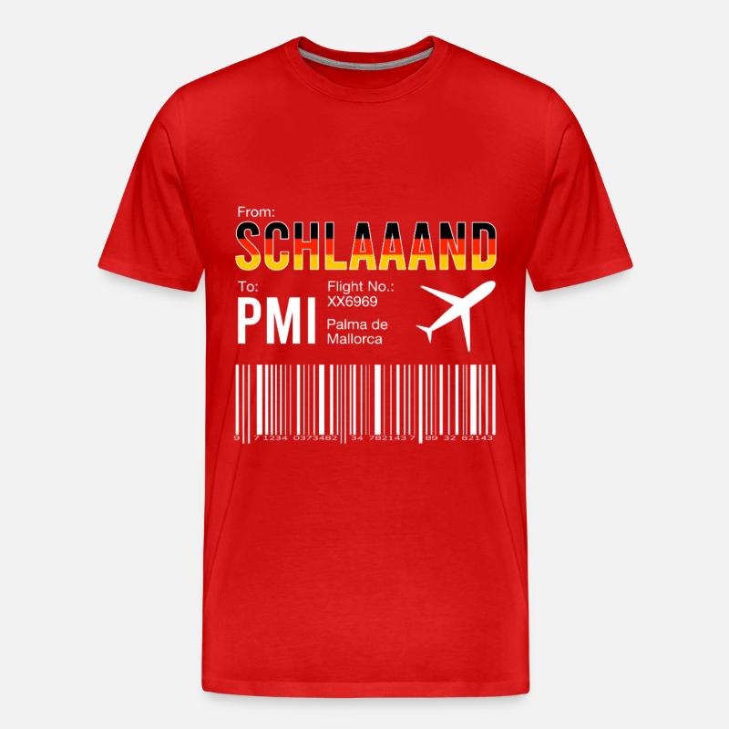Mallorca Bordkarte - Männer Premium Bio T-Shirt - Rot