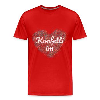 Konfetti im Herz - Männer Premium Bio T-Shirt - Rot - Vorne - Damien (186cm)