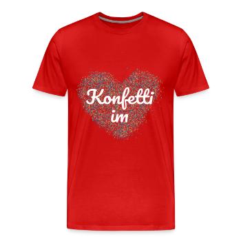 Konfetti im Herz - Männer Premium Bio T-Shirt - Rot - Vorne - Damien (186cm)