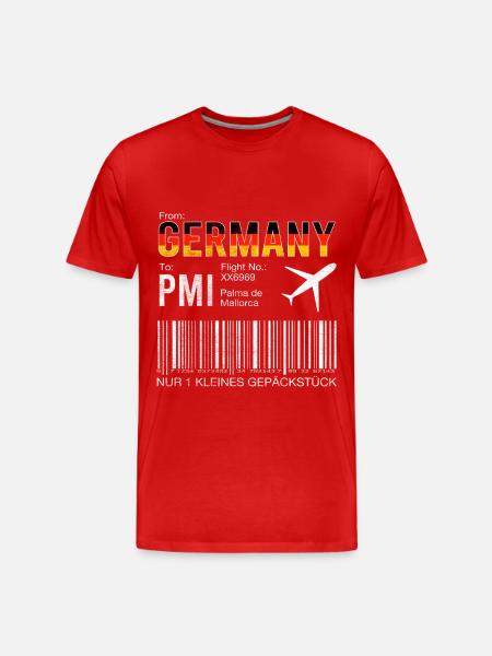 Flugticket Palma - Männer Premium Bio T-Shirt - Rot