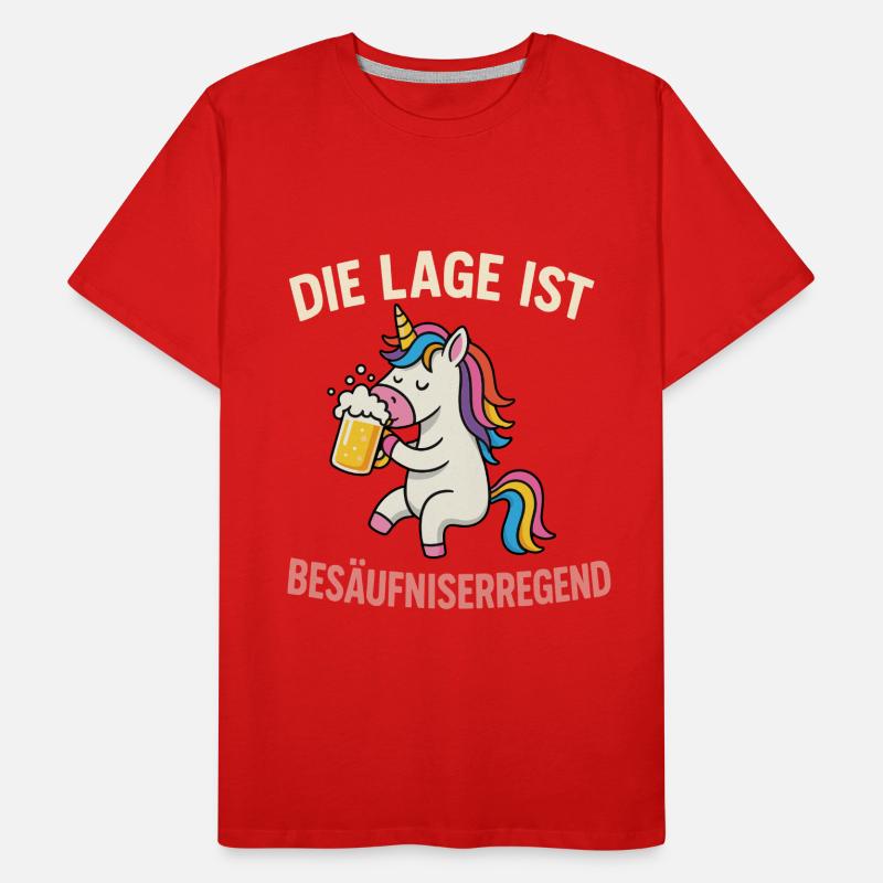 Einhorn mit Bier Männer Premium Bio T-Shirt