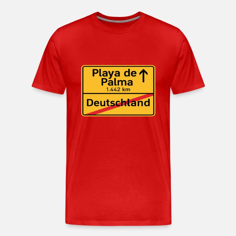 Playa de Palma Mallorca - Männer Premium Bio T-Shirt - Rot