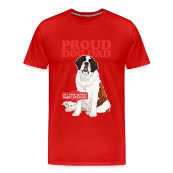 Bernhardiner Dad St. Bernhardshund Geschenk - Männer Premium Bio T-Shirt - Rot - Vorne - Damien (186cm)