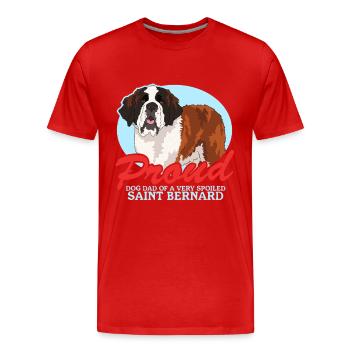 Bernhardiner Dad St. Bernhardshund Geschenke - Männer Premium Bio T-Shirt - Rot - Vorne - Damien (186cm)